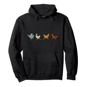 Farmer Gift Idea Retro Chicken Pullover Hoodie